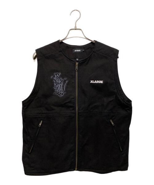 X-LARGE（エクストララージ）X-LARGE (エクストララージ) SHIRT KING PHADE (シャツキングフェイド) グラフィティダック地ベスト ブラック サイズ:SIZE Lの古着・服飾アイテム