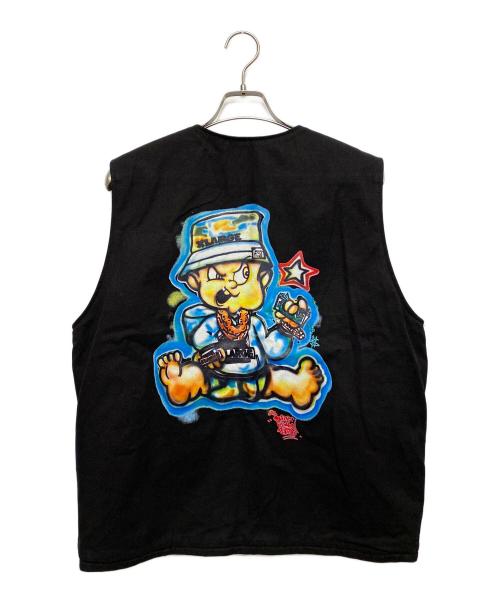 X-LARGE（エクストララージ）X-LARGE (エクストララージ) SHIRT KING PHADE (シャツキングフェイド) グラフィティダック地ベスト ブラック サイズ:SIZE Lの古着・服飾アイテム