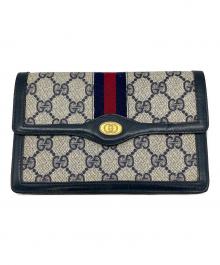 GUCCI（グッチ）の古着「ポーチ」｜ベージュ×ネイビー