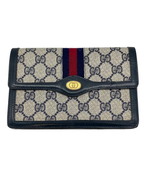 GUCCI（グッチ）GUCCI (グッチ) ポーチ ベージュ×ネイビーの古着・服飾アイテム