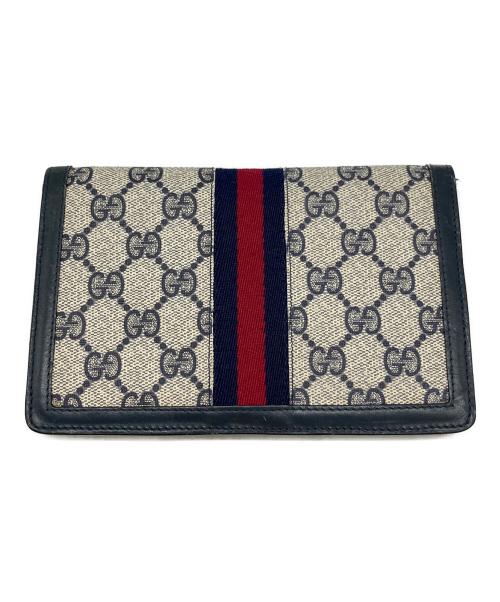 GUCCI（グッチ）GUCCI (グッチ) ポーチ ベージュ×ネイビーの古着・服飾アイテム