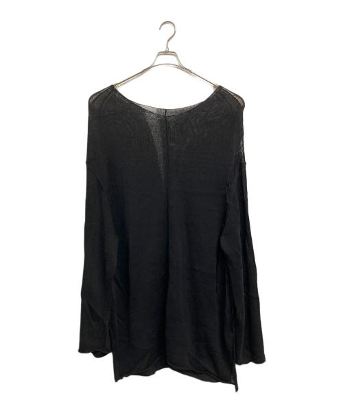 YOHJI YAMAMOTO（ヨウジヤマモト）YOHJI YAMAMOTO (ヨウジヤマモト) 18SS ローゲージ レーヨンコットンリネン混 スーパーロングニット ブラック サイズ:SIZE 3 (L)の古着・服飾アイテム