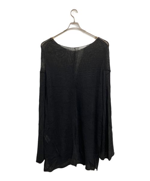 YOHJI YAMAMOTO（ヨウジヤマモト）YOHJI YAMAMOTO (ヨウジヤマモト) 18SS ローゲージ レーヨンコットンリネン混 スーパーロングニット ブラック サイズ:SIZE 3 (L)の古着・服飾アイテム