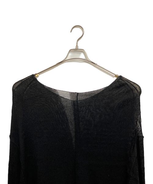 YOHJI YAMAMOTO（ヨウジヤマモト）YOHJI YAMAMOTO (ヨウジヤマモト) 18SS ローゲージ レーヨンコットンリネン混 スーパーロングニット ブラック サイズ:SIZE 3 (L)の古着・服飾アイテム