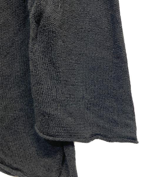 YOHJI YAMAMOTO（ヨウジヤマモト）YOHJI YAMAMOTO (ヨウジヤマモト) 18SS ローゲージ レーヨンコットンリネン混 スーパーロングニット ブラック サイズ:SIZE 3 (L)の古着・服飾アイテム
