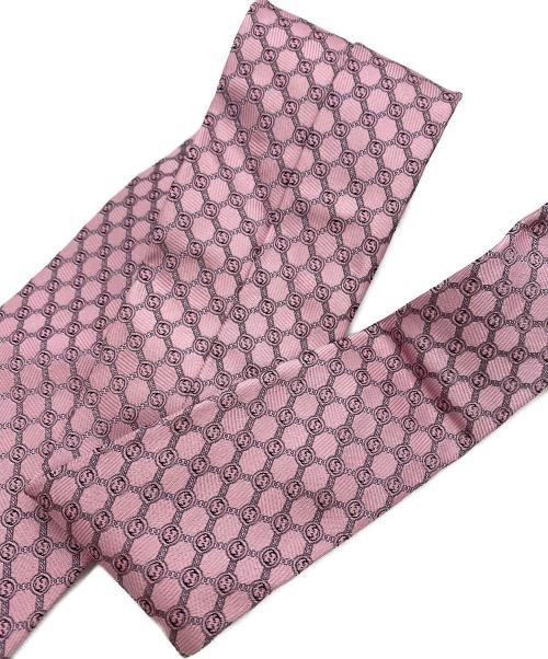 GUCCI（グッチ）GUCCI (グッチ) GG シルクジャカードネクタイ ピンク サイズ:Freeの古着・服飾アイテム