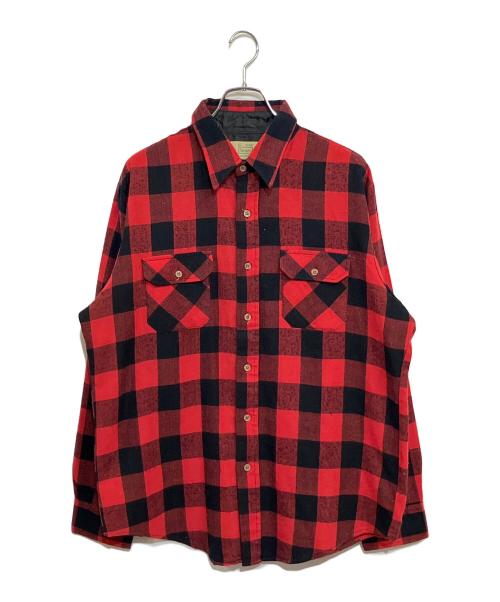 Sears（シアーズ）Sears (シアーズ) 長袖シャツ レッド×ブラック サイズ:SIZE LL (US L)の古着・服飾アイテム