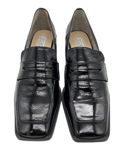 NICAL（ニカル）NICAL (ニカル) オーバーヒール スクエアトゥローファー ブラック サイズ:SIZE 39の古着・服飾アイテム