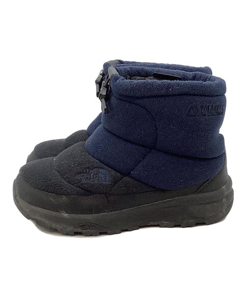 THE NORTH FACE（ザ ノース フェイス）THE NORTH FACE (ザ ノース フェイス) Nuptse Bootie Short POLARTEC ネイビー×ブラック サイズ:24㎝の古着・服飾アイテム