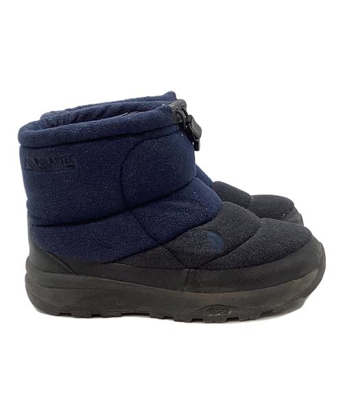 THE NORTH FACE（ザ ノース フェイス）THE NORTH FACE (ザ ノース フェイス) Nuptse Bootie Short POLARTEC ネイビー×ブラック サイズ:24㎝の古着・服飾アイテム