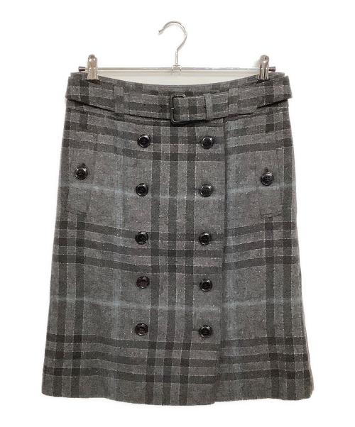 BURBERRY LONDON（バーバリーロンドン）BURBERRY LONDON (バーバリーロンドン) ウール トレンチスカート グレー サイズ:SIZE 40 (L)の古着・服飾アイテム