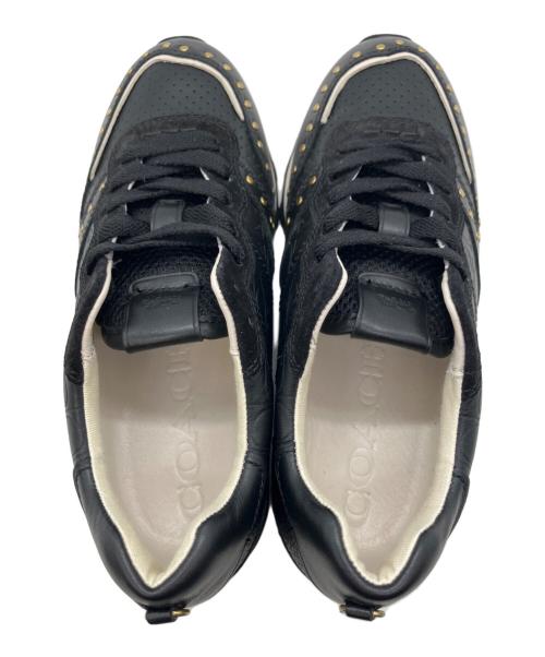 COACH（コーチ）COACH (コーチ) C118 リベット シグネチャー レザー ブラック サイズ:5Bの古着・服飾アイテム