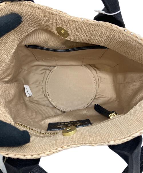 VIOLAd'ORO（ヴィオラドーロ）VIOLAd'ORO (ヴィオラドーロ) 2WAYバッグ ベージュ×ブラックの古着・服飾アイテム
