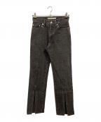 JOHN LAWRENCE SULLIVANジョン ローレンス サリバン）の古着「WASHED DENIM SLITTED PANTS」｜ブラック