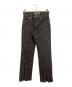 JOHN LAWRENCE SULLIVAN（ジョン ローレンス サリバン）の古着「WASHED DENIM SLITTED PANTS」｜ブラック