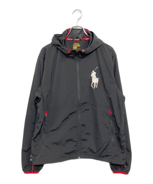 POLO RALPH LAUREN（ポロ・ラルフローレン）POLO RALPH LAUREN (ポロ・ラルフローレン) ナイロン パフォーマンス ジャケット ブラック×ホワイトポニー サイズ:SIZE LL (US L)の古着・服飾アイテム