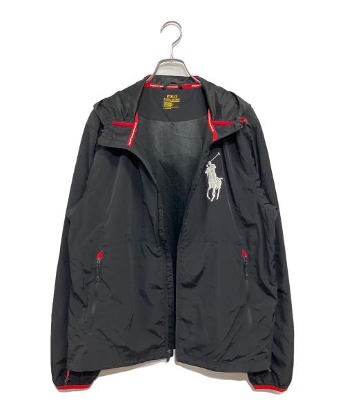 POLO RALPH LAUREN（ポロ・ラルフローレン）POLO RALPH LAUREN (ポロ・ラルフローレン) ナイロン パフォーマンス ジャケット ブラック×ホワイトポニー サイズ:SIZE LL (US L)の古着・服飾アイテム