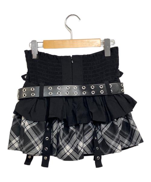 TRAVAS（トラバス）TRAVAS (トラバス) ベルト付きティアードフリルスカート ブラック サイズ:SIZE Freeの古着・服飾アイテム