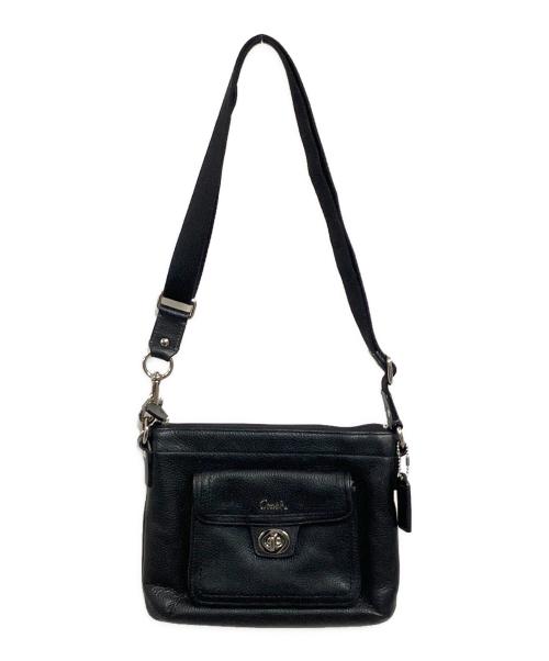 COACH（コーチ）COACH (コーチ) ターンロックレザーショルダーバッグ ブラックの古着・服飾アイテム