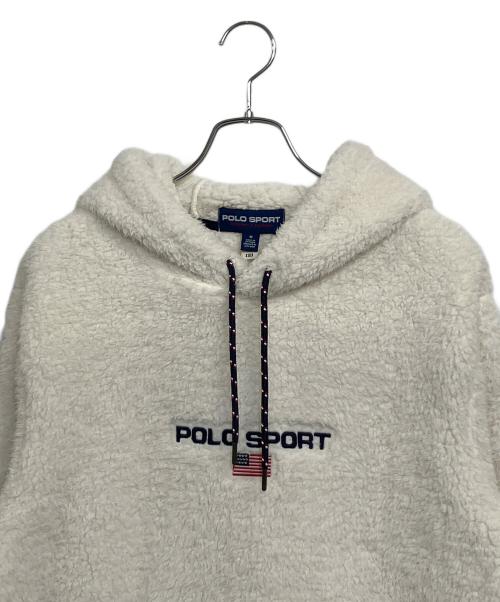 POLO SPORT（ポロスポーツ）POLO SPORT (ポロスポーツ) パイルフリースフーディ ホワイト サイズ:SIZE L (US M)の古着・服飾アイテム