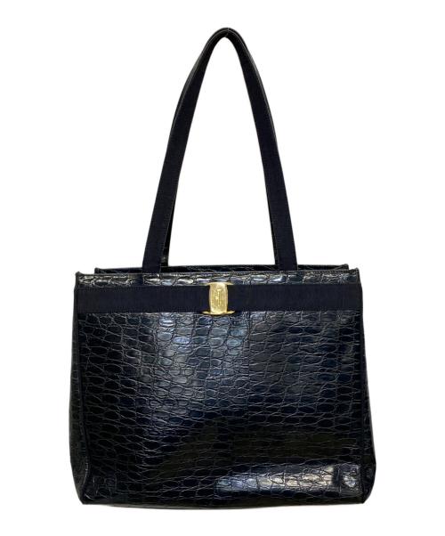 Salvatore Ferragamo（サルヴァトーレ フェラガモ）Salvatore Ferragamo (サルヴァトーレ フェラガモ) トートバッグ ネイビーの古着・服飾アイテム