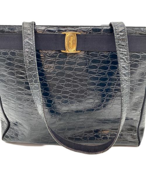 Salvatore Ferragamo（サルヴァトーレ フェラガモ）Salvatore Ferragamo (サルヴァトーレ フェラガモ) トートバッグ ネイビーの古着・服飾アイテム