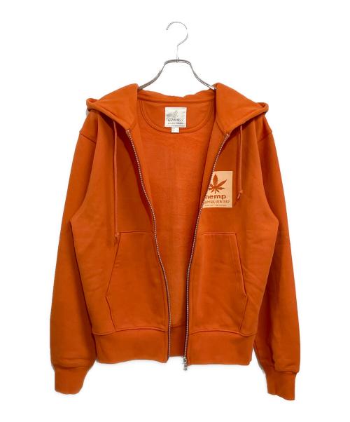 GRAMICCI（グラミチ）GRAMICCI (グラミチ) HEMP ZIP HOODED SWEATSHIRT オレンジ サイズ:SIZE S (ASIA)の古着・服飾アイテム