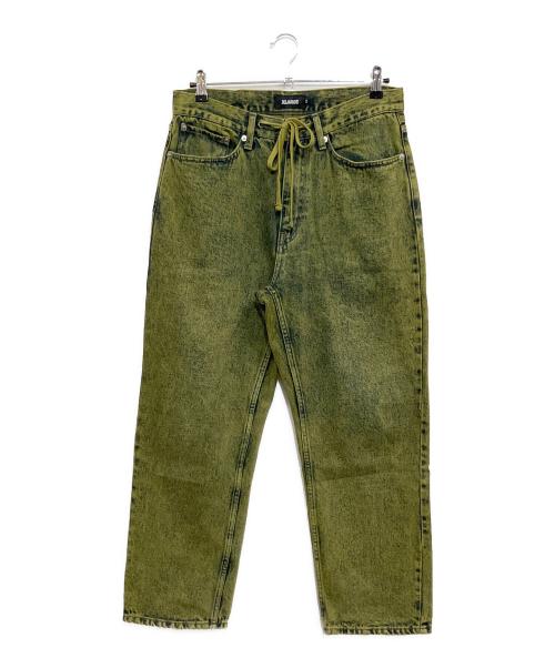 X-LARGE（エクストララージ）X-LARGE (エクストララージ) OVERDYED DENIM PANTS ブルー×イエロー サイズ:SIZE 81cm (W32)の古着・服飾アイテム