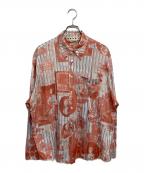MARNIマルニ）の古着「長袖シャツ」｜オレンジ×ホワイト