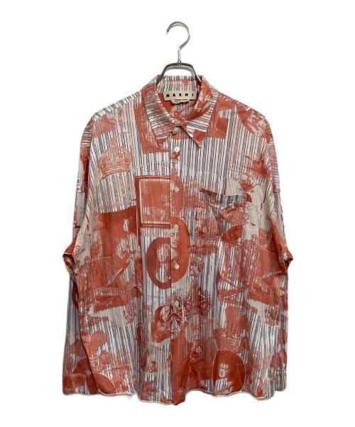 MARNI（マルニ）MARNI (マルニ) 長袖シャツ オレンジ×ホワイト サイズ:SIZE 44 (S)の古着・服飾アイテム