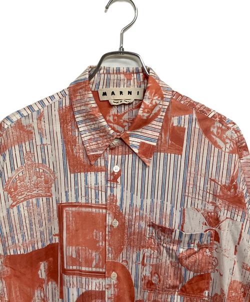 MARNI（マルニ）MARNI (マルニ) 長袖シャツ オレンジ×ホワイト サイズ:SIZE 44 (S)の古着・服飾アイテム