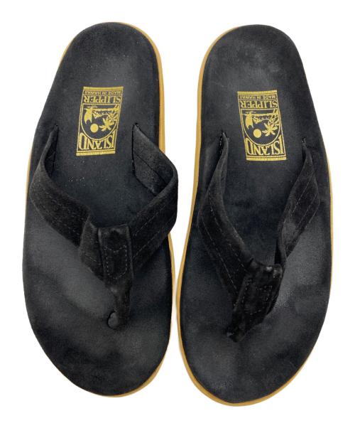 ISLAND SLIPPER（アイランドスリッパ）ISLAND SLIPPER (アイランドスリッパ) スエードトングサンダル ブラック サイズ:SIZE 9の古着・服飾アイテム