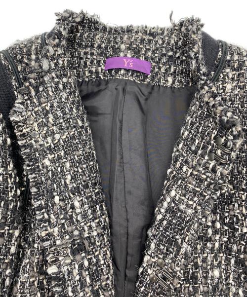 Y's（ワイズ）Y's (ワイズ) ツイードジャケット ブラック サイズ:SIZE 3の古着・服飾アイテム