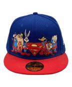 WARNERBROS×New Eraワーナーブラザーズ×ニューエラ）の古着「100周年記念 キャップ」｜レッド×ブルー