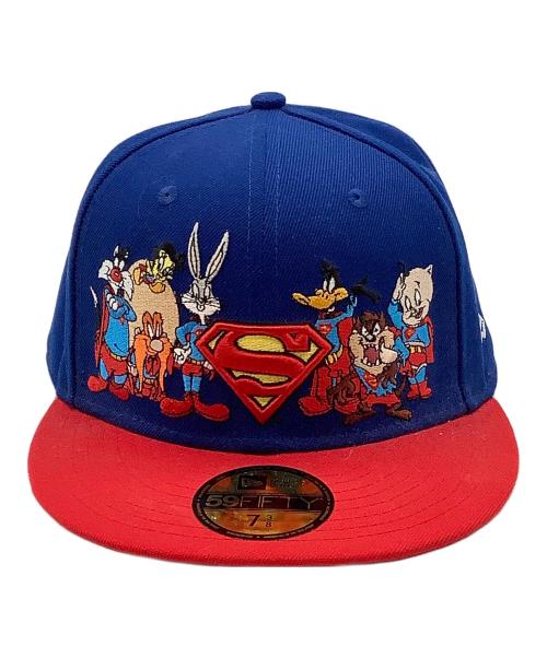 WARNERBROS（ワーナーブラザーズ）WARNERBROS (ワーナーブラザーズ) New Era (ニューエラ) 100周年記念 キャップ レッド×ブルー サイズ:7 3/8 未使用品の古着・服飾アイテム