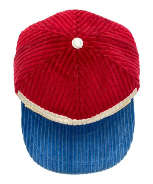 adidas Originals（アディダスオリジナル）adidas Originals (アディダスオリジナル) 80-90s コーデュロイキャップ レッド×ブルー×ホワイトの古着・服飾アイテム