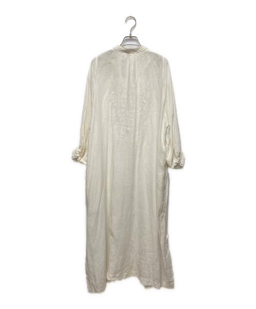 Pale Jute（ペールジュート）Pale Jute (ペールジュート) Chizu Kobayashi 長袖ワンピース ホワイト×ホワイト サイズ:SIZE Mの古着・服飾アイテム