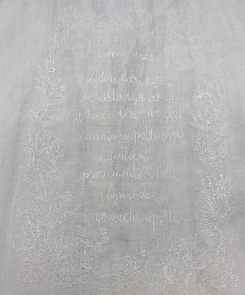 Pale Jute（ペールジュート）Pale Jute (ペールジュート) Chizu Kobayashi 長袖ワンピース ホワイト×ホワイト サイズ:SIZE Mの古着・服飾アイテム
