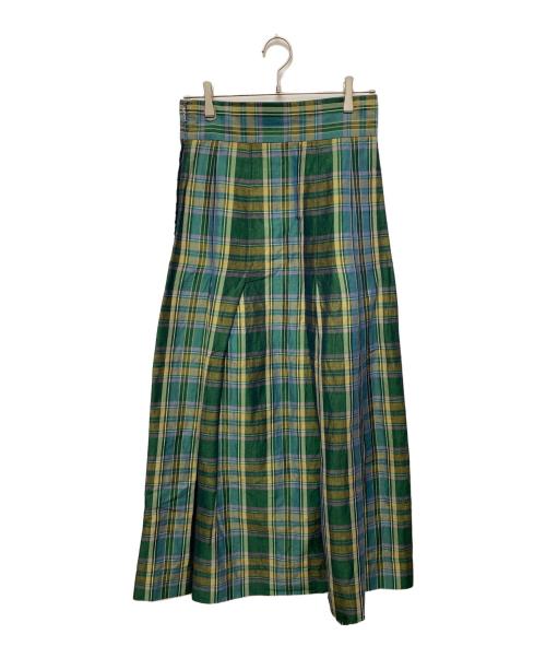 SCYE（サイ）SCYE (サイ) チェック マキシスカート グリーン サイズ:SIZE 38の古着・服飾アイテム