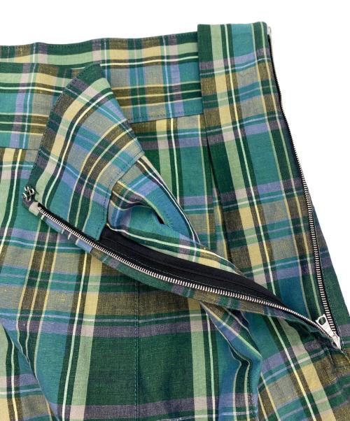 SCYE（サイ）SCYE (サイ) チェック マキシスカート グリーン サイズ:SIZE 38の古着・服飾アイテム