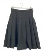 COMME des GARCONSコムデギャルソン）の古着「'00s ウールライク タックフレアスカート」｜ブラック