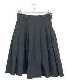COMME des GARCONS（コムデギャルソン）の古着「'00s ウールライク タックフレアスカート」｜ブラック