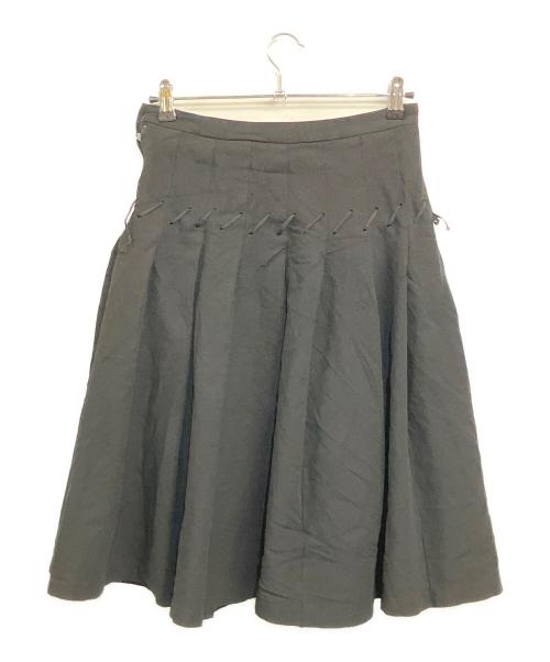 COMME des GARCONS（コムデギャルソン）COMME des GARCONS (コムデギャルソン) '00s ウールライク タックフレアスカート ブラック サイズ:Mの古着・服飾アイテム