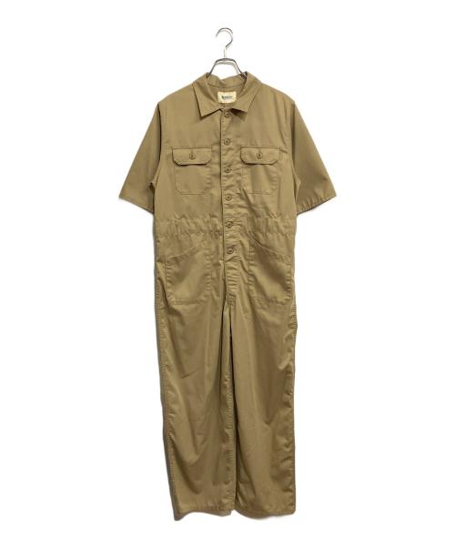 BEAMS BOY（ビームスボーイ）BEAMS BOY (ビームスボーイ) ポリエステル コットン ツイル ショート スリーブ オールインワン ベージュ サイズ:SIZE Freeの古着・服飾アイテム