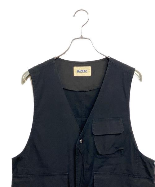 BEAMS BOY（ビームスボーイ）BEAMS BOY (ビームスボーイ) コットンウェザー ハンティングベスト オールインワン ブラック サイズ:SIZE Freeの古着・服飾アイテム