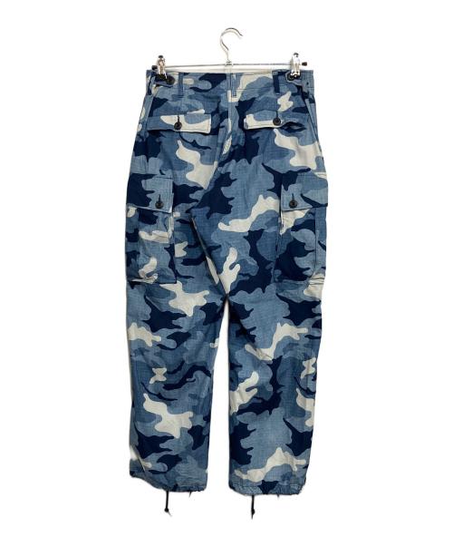 BEAMS PLUS（ビームスプラス）BEAMS PLUS (ビームスプラス) MIL 6 Pocket Indigo Ripstop Discharge Camo Print ブルー サイズ:SIZE Mの古着・服飾アイテム