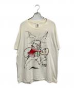 ANDAZIAアンダジア）の古着「USA製 不思議の国のアリス ウサギ プリントTシャツ」｜ホワイト