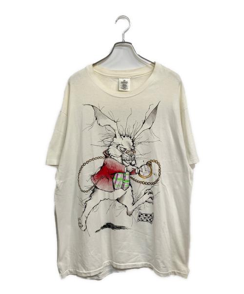 ANDAZIA（アンダジア）ANDAZIA (アンダジア) USA製 不思議の国のアリス ウサギ プリントTシャツ ホワイト サイズ:SIZE XLの古着・服飾アイテム