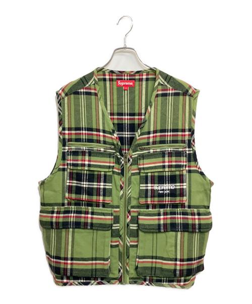 SUPREME（シュプリーム）SUPREME (シュプリーム) Tartan Flannel Cargo Vest グリーン サイズ:SIZE M (US S)の古着・服飾アイテム