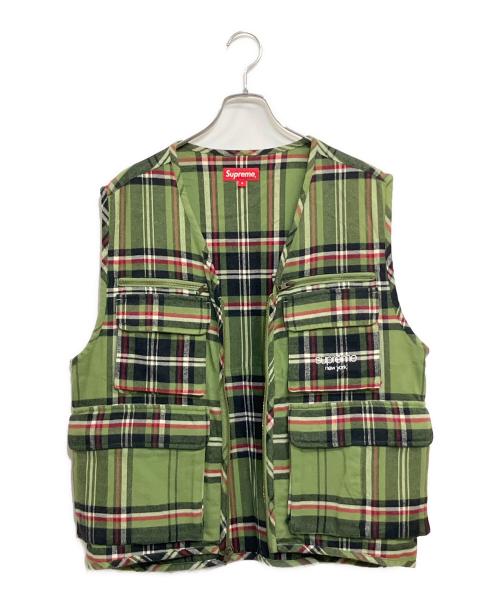 SUPREME（シュプリーム）SUPREME (シュプリーム) Tartan Flannel Cargo Vest グリーン サイズ:SIZE M (US S)の古着・服飾アイテム